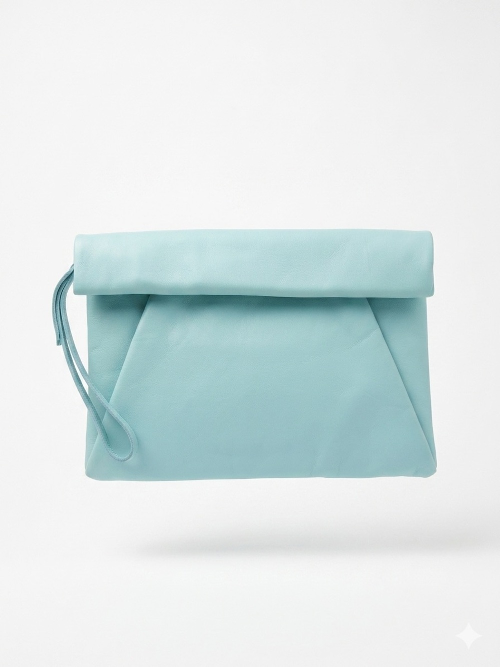 Zara Aqua Classic Fold-Over Wristlet Clutch